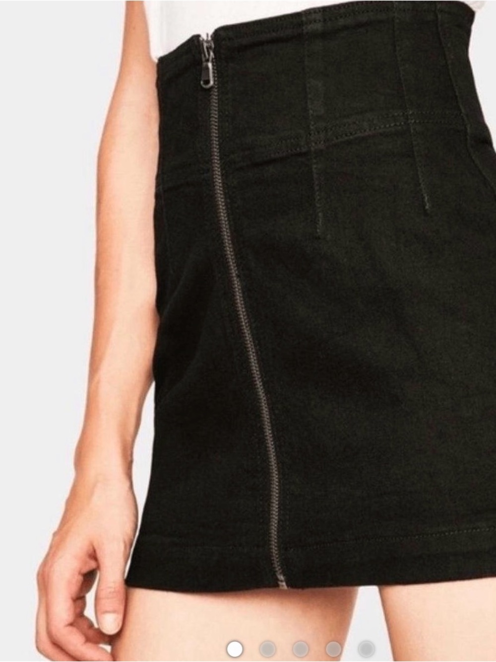 We The Free Black High-Rise Zip-Front Mini Skirt size 28